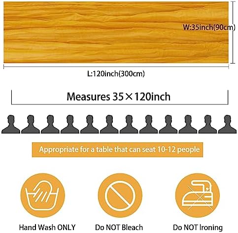 35x120 Inch Mustard Cheesecloth Table Runner Fall Thanksgiving Boho Decor - Image 2