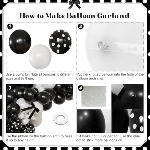 Black White Polka Dot Balloon Arch Kit, Coquette Birthday - Image 5
