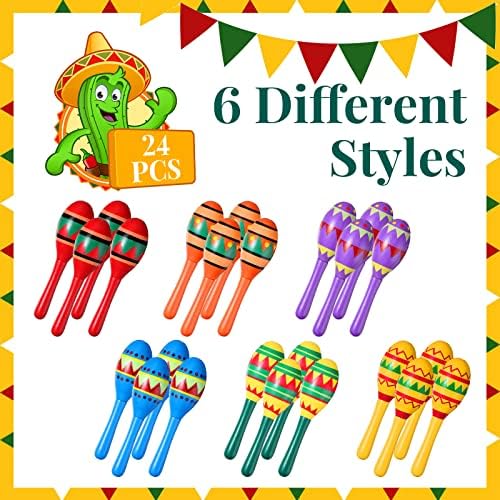 12 Pcs Mini Maracas, Mexican Fiesta Party Decorations, Cinco De Mayo Favors - Image 3