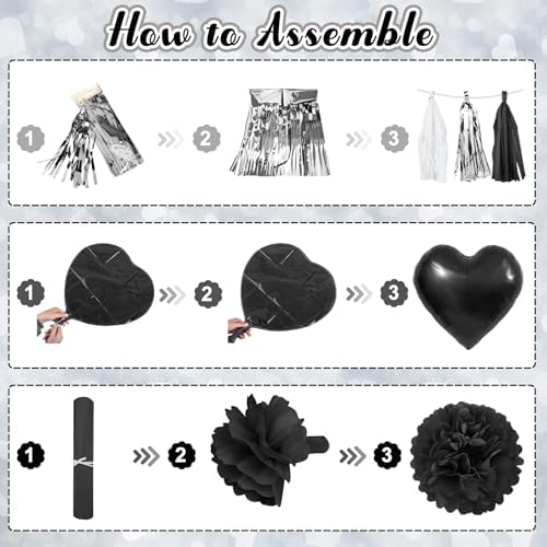 Black Bow Birthday Party Decorations Coquette Bow Decoration for Women Girl - Image 4