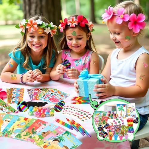 BenLouis 96Pcs Hawaiian Luau Coloring Set for Kids Party Favors - Image 7