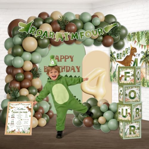 cocomigo 267pcs Roar im 4 Dinosaur Party Decorations Boy Set, for 25 Guests - Image 4