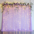 Tulle Backdrop Curtain with Lights 10x8FT Lavender Sheer Curtains by Xiomot