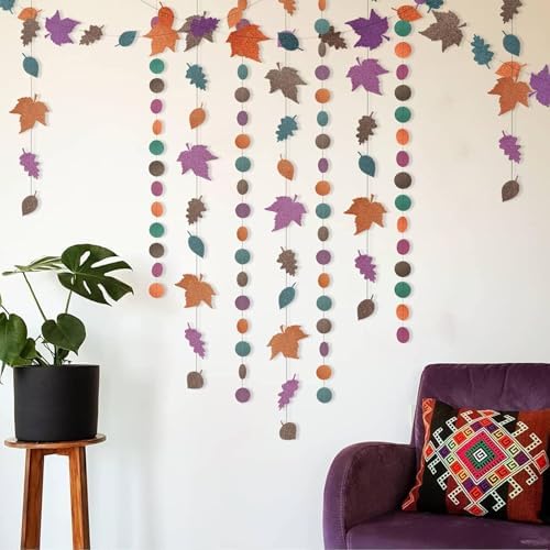 Cheerland Fall Leaf Party Decorations Thanksgiving Garland Backdrop Maple Leaves for Autumn Weddings Woodland Baby Shower Fall Birthday and Harvest Festival Hanging Decor Office Party Supplies - Image 2