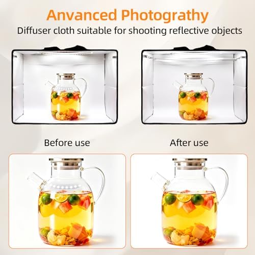 Light Box with Tripod, 16/20/24/32/47 Inch Lightbox with CRI>95 120 White Warm LED Light Beads. Portable Photo Light Box with 6 Colors PVC Backdrops. Dimmable Shooting Tent Kit for Studio Photography - Image 6