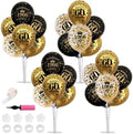 TONIFUL 4 Set 60th Birthday Decor Printed 1966 Black Gold Balloon Stand by TONIFUL