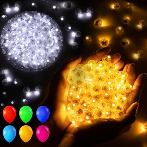 200pcs Balloon Lights Warm White&Cool White Mini Led Lights Round Long Standby Time Multicolor Ball Lamps Paper Lantern Balloon Liamps for Birthday Party Christmas Halloween Decoration by chzk