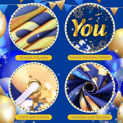 We Appreciate You Decorations Blue Gold Appreciate You Banner Yard Sign with 18 Pcs Balloons Thank You for All You Do Banner Employee Staff Appreciation Gifts Teacher Doctor Appreciation Party Decor - Image 6