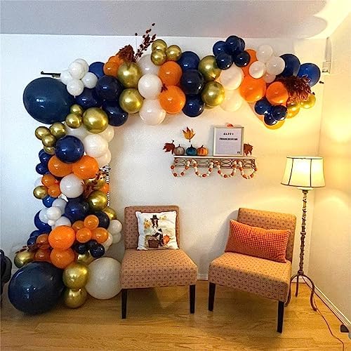 Isndare 35pc Navy Blue & Orange Balloons Set, Navy, Orange, White, Metallic Gold, Boys, Men, Space, Birthday, Wedding, Party Decorations - Image 5