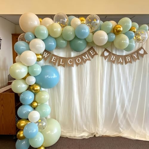 Dusty Blue Sage Green Balloons Arch Kit 139 PCs - Image 2