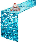 VHH Sequin Table Runner 12 x 108 inches Turquoise Table Runner, Glitter Runner for Party Wedding Birthday, Party Spring Easter Rustic, Birthday Supplies Decorations (1 Pack). by VHH