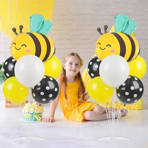 Naozinebi 4 Sets Bee Baby Shower Party Balloons Stand Kit Birthday Decor - Image 5