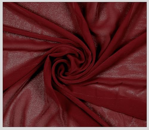 35 Yard Chiffon Fabrics, 44" Wide, Lightweight, Sheer – Maroon - Image 3
