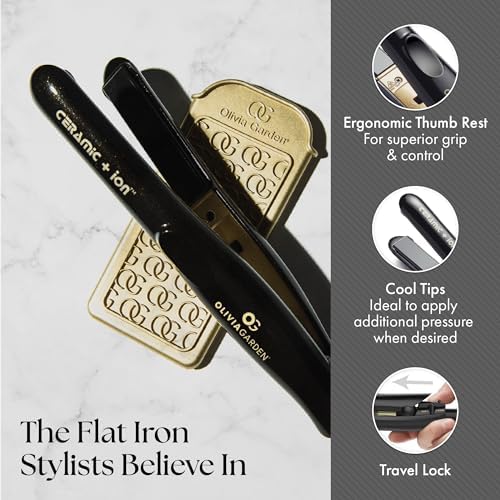 Olivia Garden Ceramic + Ion Pro Flat Iron - Dual Voltage, 11 Temps, 3D Floating Plates - Image 3