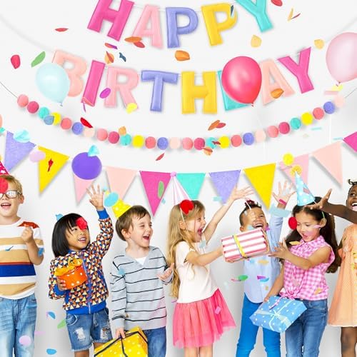 CANREVEL 3 PCS Pre-Strung 3D Happy Birthday Banner Decorations, Candy - Image 6