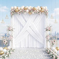 White Backdrop Curtains 30ft x 10ft: Polyester Photography Backdrop Drapes - Wedding Party Photo Shoot Background 6 Panels 5x10ft by SoarDream