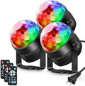 Luditek 3-Pack Sound Activated Party Lights with Remote Control Dj Lighting, Disco Ball Light, Strobe Light Stage Lamp for Home Room Dance Prom Party Decorations Supplies by Luditek