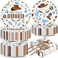 50 Guests My First Rodeo Birthday Party Supplies Decoration 1st Rodeo Party Birthday Plates and Napkins Forks Western Cowboy Tableware My First Rodeo Paper Plates for Boy Baby Shower Party 200PCS by gisgfim