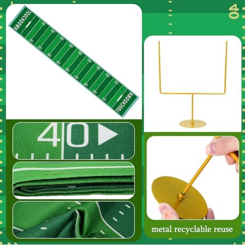 3 PCS Metal Football Goal Post Decoration Football Table Decor Football Field Goal Post Decoration Football Table Decorations for Football Theme Birthday Party Supplies - Image 3