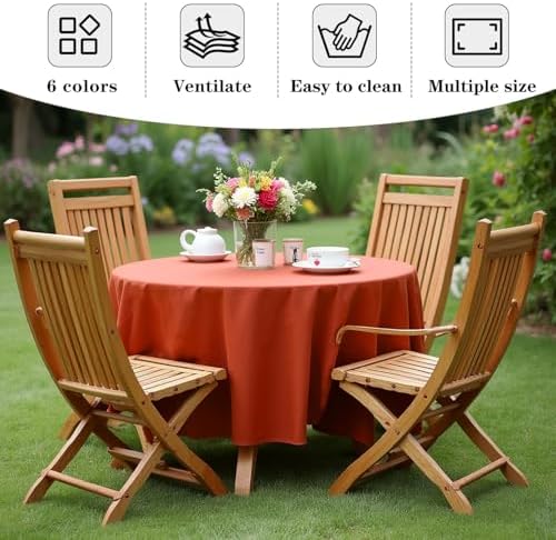 Fitable 6 Pack Rust Tablecloths 120 Inch Round for 48"-96" Tables - Image 6