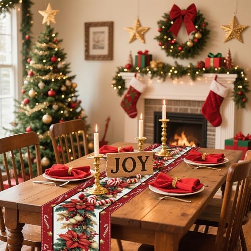 Winter Table Runner, Seasonal Christmas Kitchen Table Decoration, Suitable for WinterChristmas Family Gathering Indoor 13x72 inches (13x72 inches, Three Christmas Trees) - Image 4