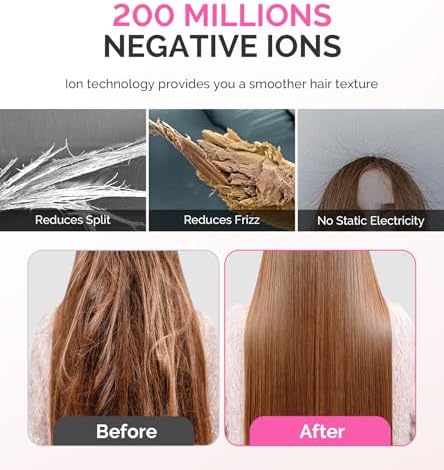 MelodySusie Hair Dryer with Diffuser, 1600W Fast Drying Low Noise Ionic Hair Dryer for Curly Hair with Diffuser,Nozzle and Hair Brush,120,000 RPM Blow Dryer Ideal for Women - Image 3