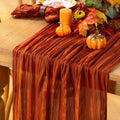 Fall Table Runner Terracotta Cheesecloth Table Runner for Thanksgiving 10ft by MLMC