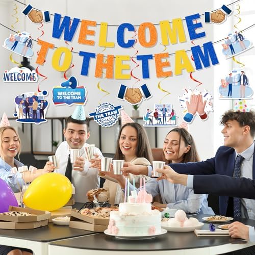 Welcome to the Team Banner Hanging Swirls Party Decorations 10PCS - Image 6