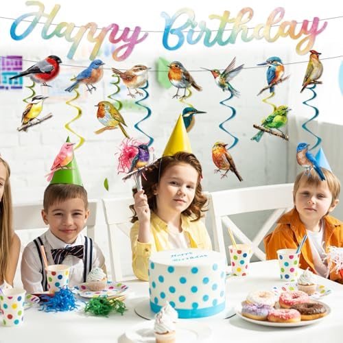HummingBird Birthday Party Decorations - 10PCS Humming Bird Banners and Hanging Swirls Decor for Bird Theme Party Supplies - Image 6
