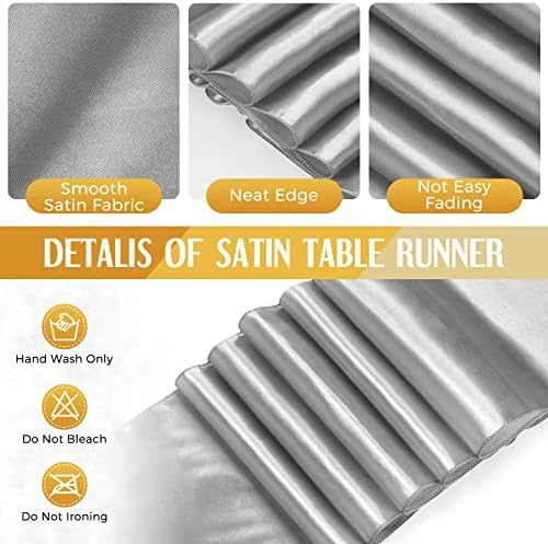 Breling 24 Pack White and Silver Disposable Tablecloth and Table Runner Set - Image 4
