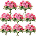 Geosar 8 Bundles Artificial Peonies Flowers,Rose Pink, Light Pink by Geosar