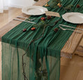 6Pcs Emerald Green Cheesecloth Table Runner 120 Inches for Party Home Decor by KEKETOARRANGE