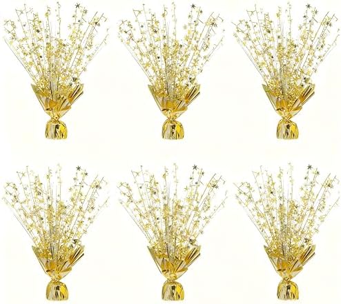 6 Pack Metallic Foil Spray Centerpiece Stars for Wedding, Birthday, Anniversary, Christmas Table Decor, Holiday Festival Baby Shower Graduation Mantle Party Decorations (Light Gold) by Unknown