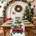 Winter Table Runner, Seasonal Christmas Kitchen Table Decoration, Suitable for Winter ChristmasFamily Gathering Indoor 13x72 inches (13x72 inches, red car) by YOPINCO