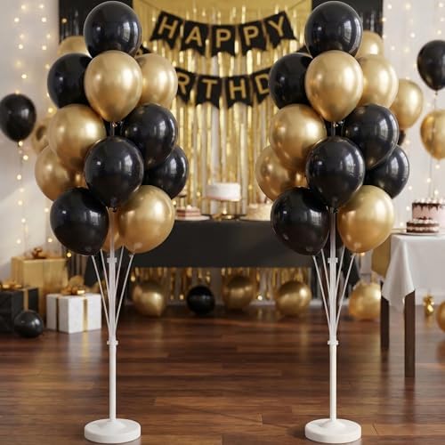 Black Gold Balloon Column Kit with Stand Base,Pole for Floor - Image 7