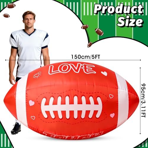 5FT Large Red Football Inflatable for Game Day Yard Decoration - Image 2