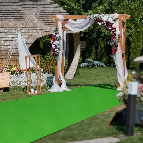 Grass Green Carpet Runner for Wedding Party Aisle with Tape - Image 7