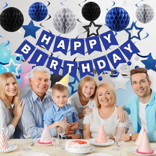 meowtastic Birthday Decorations Happy Birthday Banner with Honeycomb Balls - Image 3