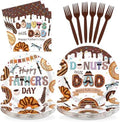 96 Pcs Donuts with Dad Decorations Fathers Day Plates，Serves 24 by Greencian