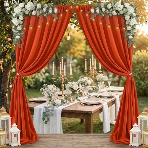 Rust Backdrop Curtains 10ftx10ft Thanksgiving Polyester Photo Drapes - Image 5