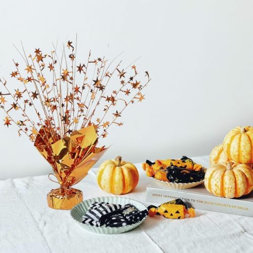 24 Pack Orange Metallic Foil Spray Centerpiece Star Table Decoration Burst Table Centerpieces for Birthday Graduation New Year Halloween Party Supply (Orange) - Image 7