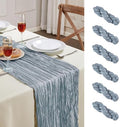 6 Pack Dusty Blue Cheesecloth Table Runner 35×120 Inch Fall Boho Home Decor by AGIRL