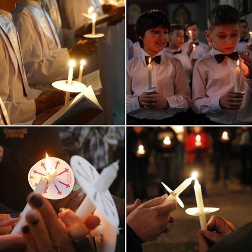 150 Pack 4 Inch White Church Taper Candles with Drip Protectors - Image 7