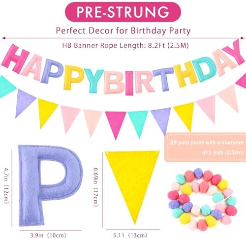 CANREVEL 3 PCS Pre-Strung 3D Happy Birthday Banner Decorations, Candy - Image 3