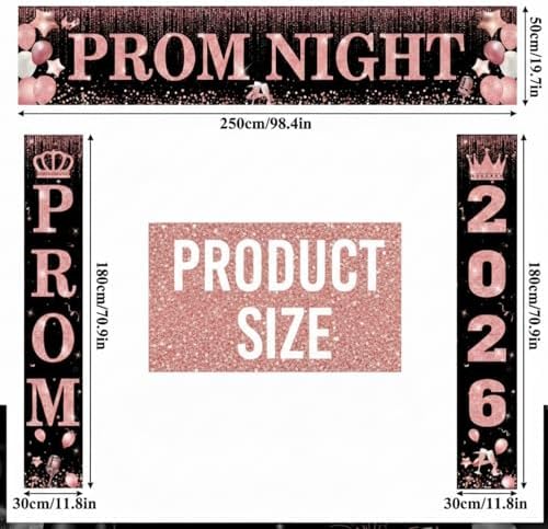 Smoothnovelty 3 Pcs Pink Prom Night Banner - Image 2