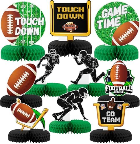 10Pcs Football Party Decorations, Football Centerpieces for Table by Adeyoo