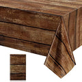 Irenare 1 Pcs Brown Wood Grain Western Tablecloth Plastic by Irenare