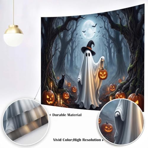 6 x 4 ft Halloween Ghost Forest Backdrop Photo Background Party Decoration - Image 7