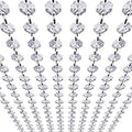 Crystal Garland Strands - Hanging Chandelier Gem Bead Chain - 14mm Clear Octagon Prism Diamond String Decorations for Wedding Party Manzanita Centerpiece Christmas Tree (Acrylic, 33 Feet) by KinHom