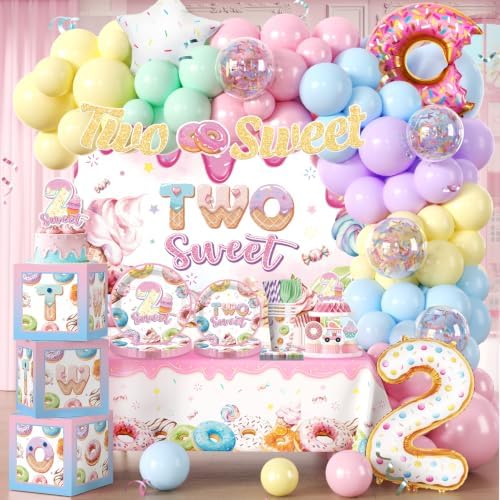 Cocomigo Two Sweet Birthday Decorations for Girls, Serves 20 by cocomigoPartyHome